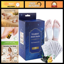 100 Bamboo Vinegar Foot Pads - Deep Cleansing Detox Foot Patches, 100 Pieces
