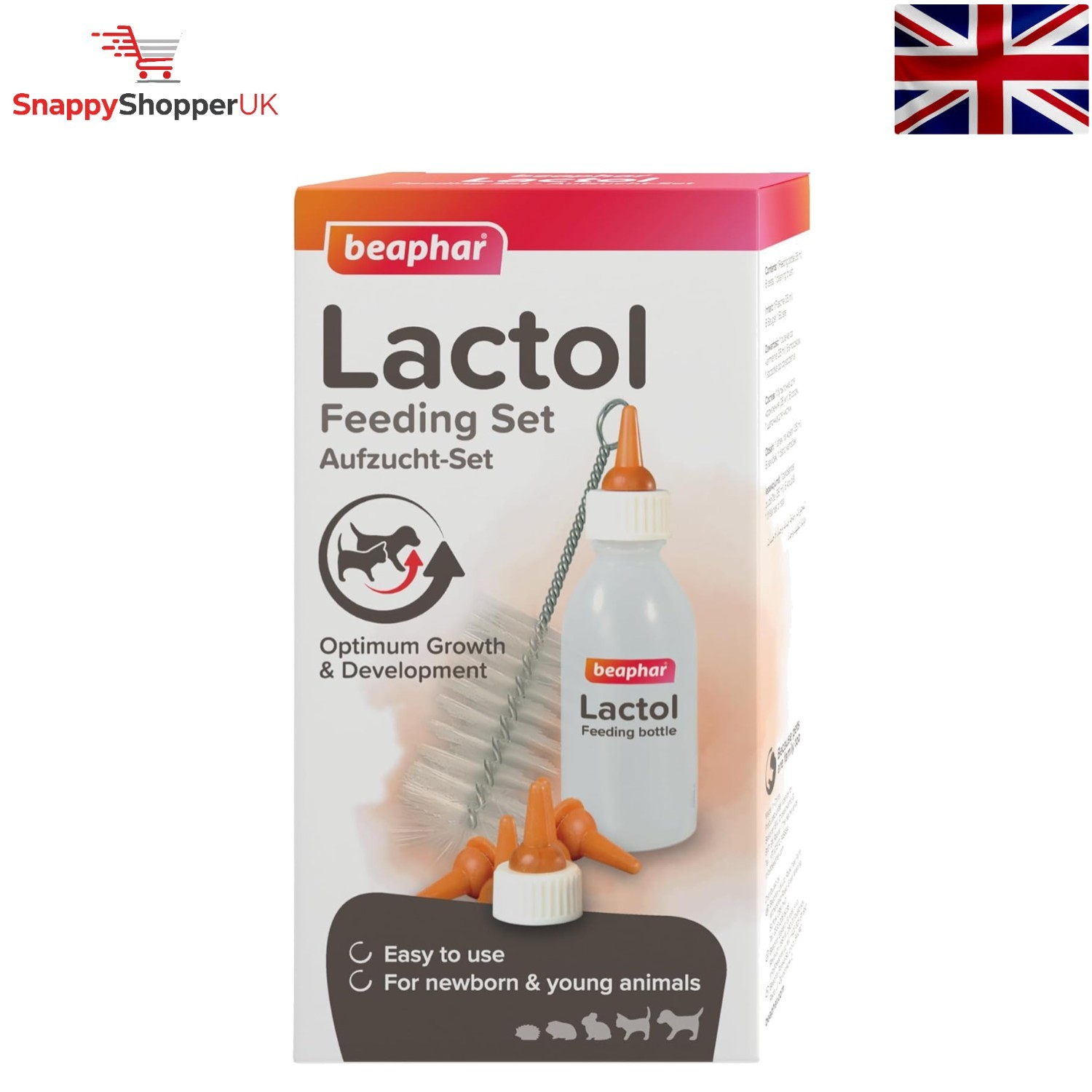 Beaphar Lactol Feeding Set (Bottle, Teats & Brush)