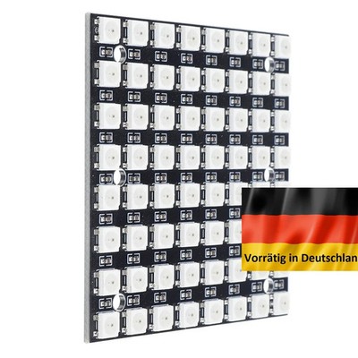 WS2812 LED 5050 RGB 8x8 Modul 64 Bit Matrix mit 256 Helligkeitsstufen, EYEWINK