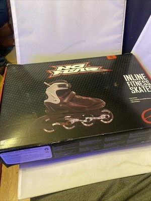 No Fear Inline Fitness Skates Herren Gr. UK11 schwarz/rot Details verstellbare Träger