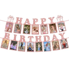 KatchOn, Glitter Rose Gold Happy Birthday Banner - Big 10 Feet, Pre Assembled...