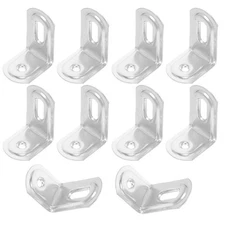 10 Pcs Right Angle Brackets for Wood Shelves Bookcase Shelf Supports