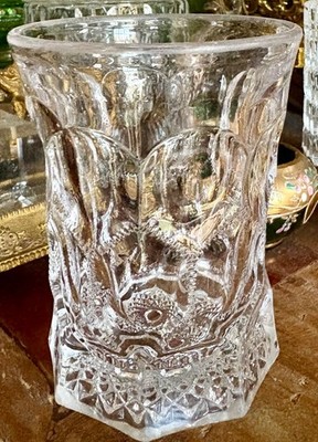 Antique EAPG  Glass Diamond Tumbler  (aka Chicken Wire) by Steimer Glass Co
