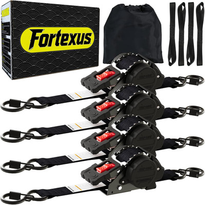Retractable Ratchet Straps 1'' X 12 Ft Tie Downs Automatic Ratchet Straps 1760Lb