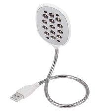 40cm USB 2.0 Flexible Metal Wire White 13 LED Light Lamp for PC Notebook