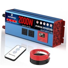 2000 Watt Inverter 12V DC to 120V AC Converter with LCD Display Remote 2000W