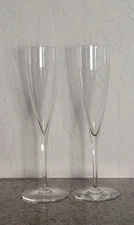 2 Baccarat Crystal DOM PERIGNON  Champagne Flute 9.25" Mint