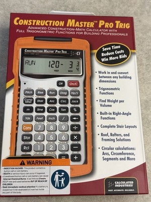 Construction Master Pro Trig Calculator Model 4080 V3.1 with Protective Case 