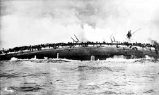 Naval battle at the Dogger Bank sinking of the German cruiser 'Blu- Old Photo