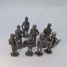 Lot Of 7 Knights - Miniature Pewter Medieval Fantasy Figurines