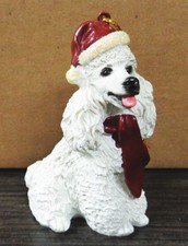 White Poodle Christmas Tree Ornament / Decoration