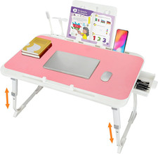 Laptop Desk for Bed, Adjustable Height Laptop Bed Table, Foldable Lap Desk with