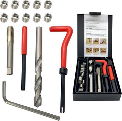 3/8-16 Inch Thread Repair Kit, Helicoil Thread Inserts Taps Kit with HSS Drill B