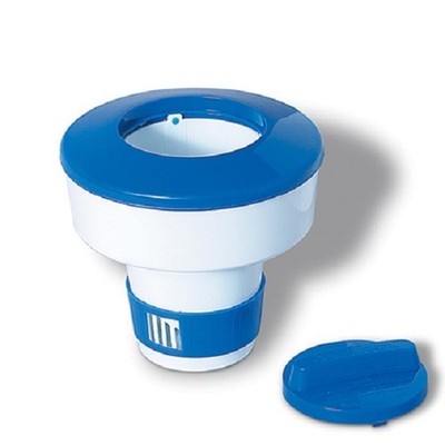 Blue White Swimming Pool Adjustable Floating Chlorine Dispenser 3'' or 1'' Tabs