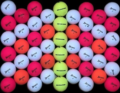 50 Srixon Soft Feel Golf Balls Matte Color Mix 5A White Red Orange Yellow
