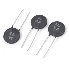 3pcs Sensing Inrush Current Limiter Thermistor NTC 5D-20 5 Ohm Black Silver Tone