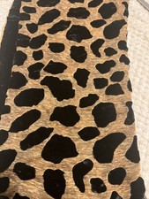 Vintage 100 Silk  Velvet Raised Leopard Print Scarf Brown  Black Sheer 66  