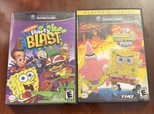 Nintendo GameCube Lot SpongeBob SquarePants Movie + Party Blast CIB Complete