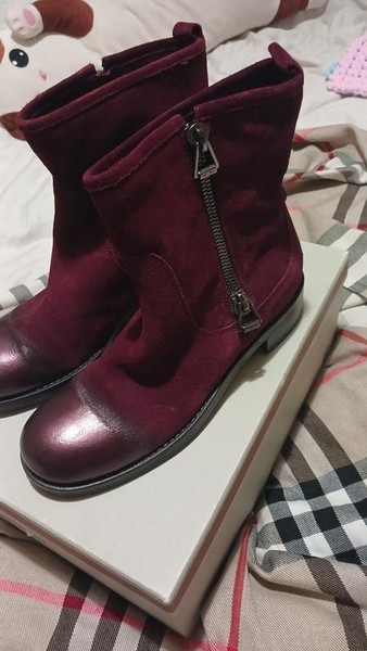 Women Jimmy Choo Boots Burgundy Suede 37