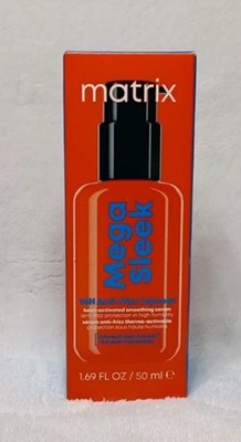 Matrix Mega Sleek 96H Anti-Frizz Topcoat Serum 1.69oz heat-active Smooth & Shine