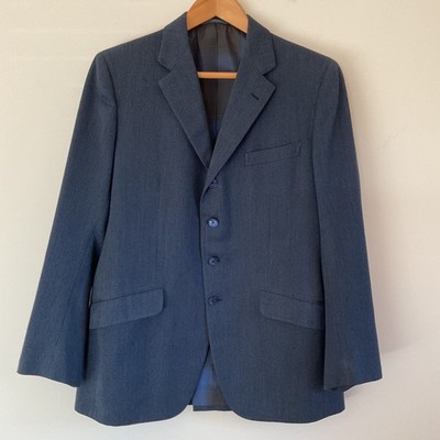 Brioni Roman Style Alta Moda Maschile Roma Wool Suit Jacket Blaze 39 Blue Luxury