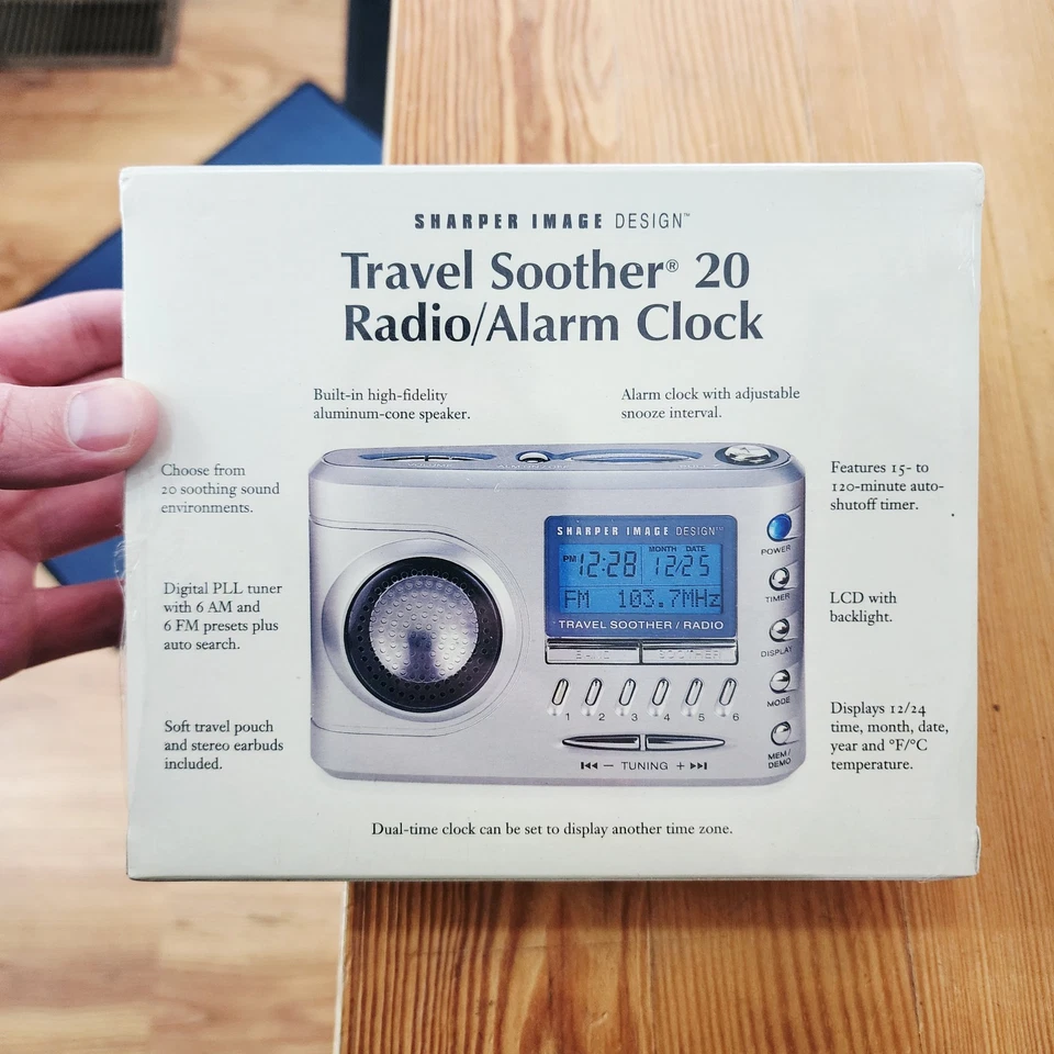 Sharper Image Travel Soother 20 Radio Alarm Clock SI62I Factory Sealed # 2146u - Image 2 of 4