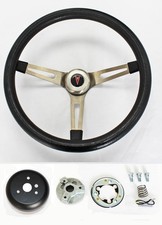 1964-1966 Pontiac Grand Prix Lemans Black Steering Wheel 15 Stainless Spokes
