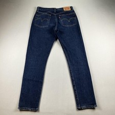 Levis 501 S Jeans Womens 27x28 Blue Denim Slim Tapered Fit Button Fly Dark Wash