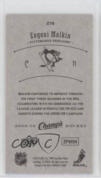 2009-10 Upper Deck Champ's Evgeni Malkin #278 - Image 2 of 2