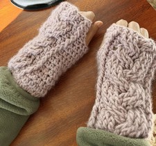 Handmade Crochet Fingerless Gloves Acrylic Yarn Wrist Warmers Hand Warmers