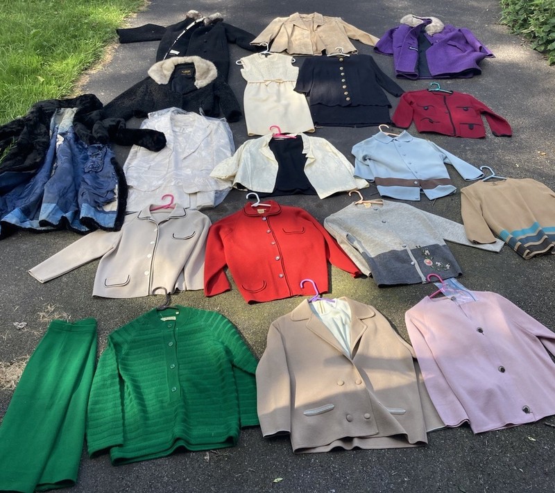 Vintage early Women's Clothing Bundle fur jackets wool dress Resell Lot 20 Pc
