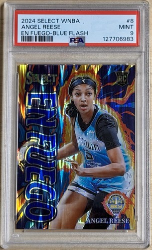2024 Panini Select WNBA EN Fuego Angel Reese #8 RC Blue Flash /99 - PSA 9 Mint