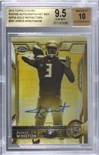 2015 Chrome Rookies Gold Sepia Refractor 99/100 Jameis Winston BGS 9.5 Auto 1j6