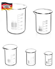 Abgestufte Messbecher aus Glas Set 5tlg für Labor und Küche