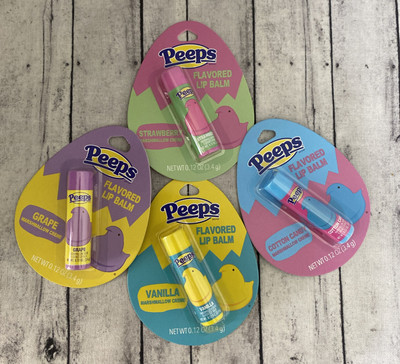 EASTER PEEPS   FLAVORED LIP BALM~ EASTER BASKET FILLER~ Set Of 4 FLAVORS! NEW!