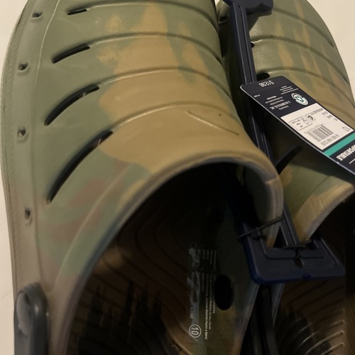 Robuste Shark Herren grün Tarnmuster mit schwarzem Riemen Komfort EVA Clog Sandalen Größe 10 NEU - Bild 5 von 20
