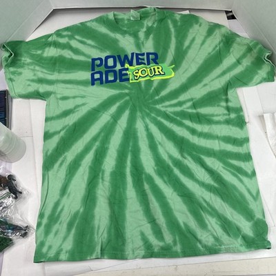 Port And Company Power Ade Sour Tie Dye T shirt Green  Men s XL Y7