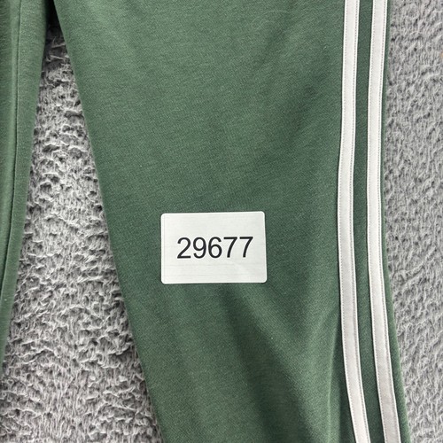 Adidas Jogger Pants Boys Medium Green Cotton Blend Tapered Fit Fleece - Picture 10 of 10