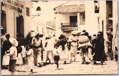 Vintage TAXCO, Guerrero MEXICO Photo RPPC Postcard Street Scene / HOTEL MELENDEZ