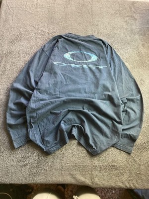 VTG Oakley Long Sleeve Shirt Y2K Cyber T-Shirt Grey Large Cyberpunk Tech