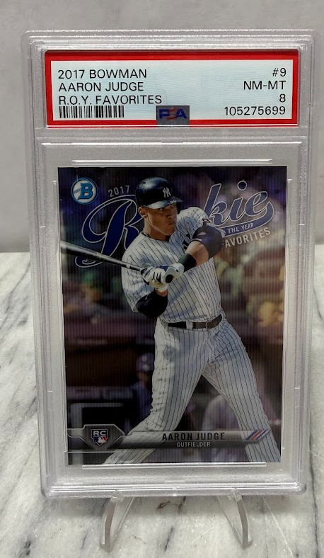 2017 BOWMAN ROOKIE OF THE YEAR ROY FAVORITES #9 AARON JUDGE ROOKIE RC PSA 8