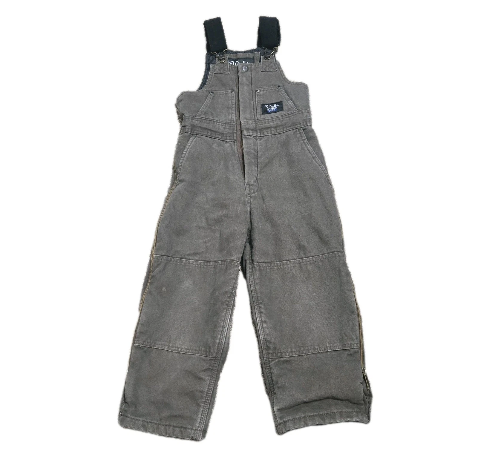 Walls Blizzard-Pruf Youth Insulated Bib Overalls Brown Duck Canvas sz Small 6/7