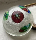 Vintage MURANO Signed VETRERIA FIORI Glass Paperweight Millefiori 2 1/4”
