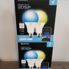 Merkury Innovations Smart Wi Fi RGB Color White A21 LED Bulbs 2 2pk Alexa GA