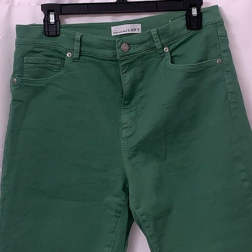Women’s Loft The Kick Crop Green Jeans Size 29/8 EUC - Picture 3 of 10