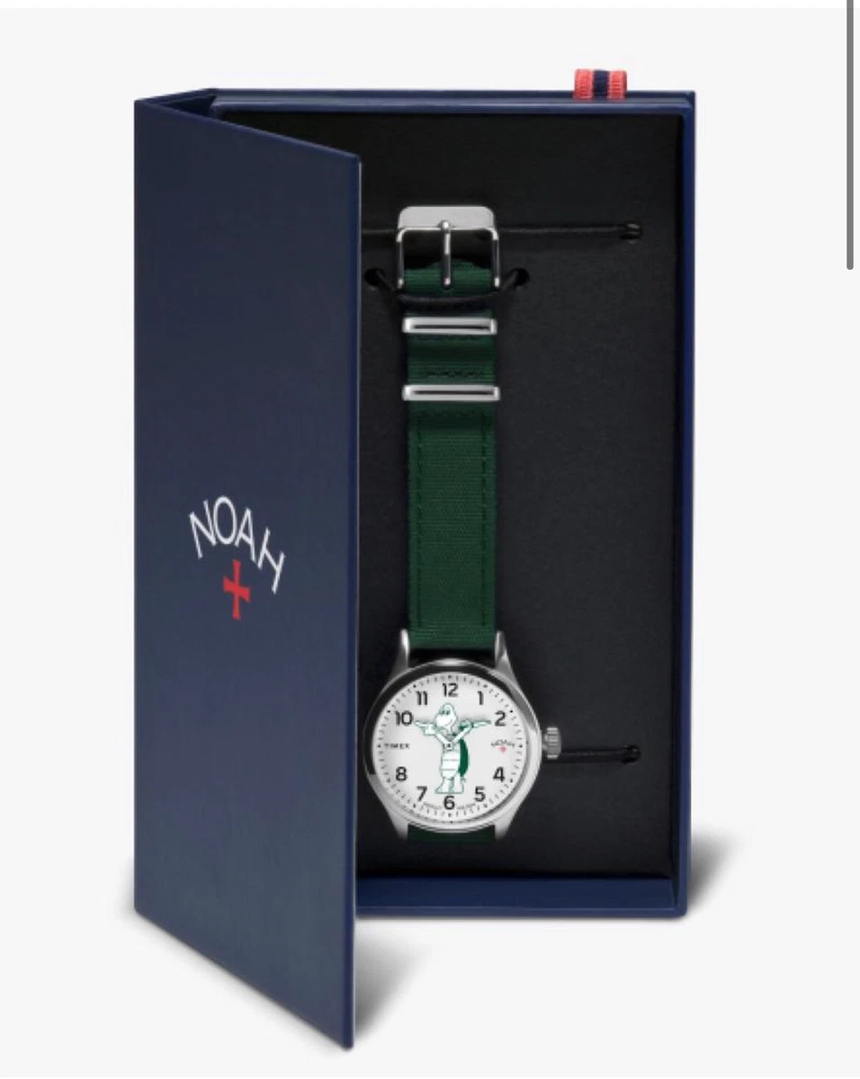 Noah Timex Ghost Nets Collaboration Wrist Watch Men White Green Stainless  Steel