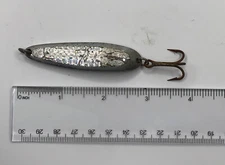 Luhr Jensen Krocodile Spoon Hammered Die #4 Chrome Jig Iron 3” Vintage VTG