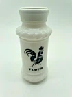Vintage Hazel Atlas Milk Glass Rooster Flour Shaker