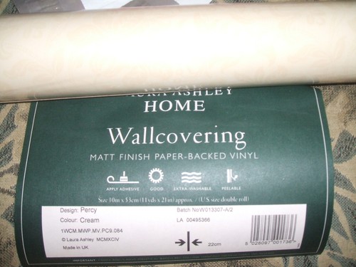 A ROLL OF LAURA ASHLEY WALLPAPER PERCY CREAM FREE POST
