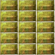 GOLDEN TICKET BLOTTER ART perforated sheet paper psychedelic art